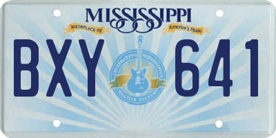 MS license plate BXY641