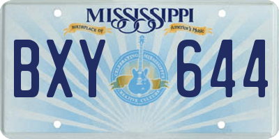 MS license plate BXY644