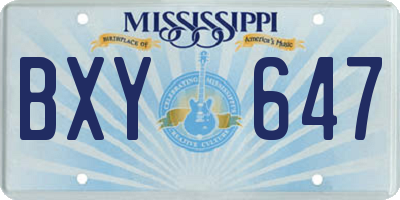 MS license plate BXY647