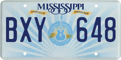 MS license plate BXY648
