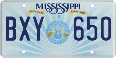 MS license plate BXY650