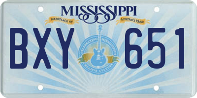 MS license plate BXY651