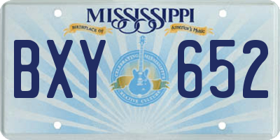 MS license plate BXY652