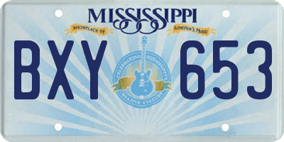MS license plate BXY653