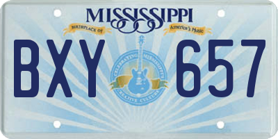 MS license plate BXY657