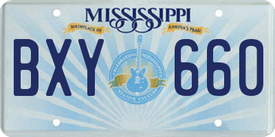 MS license plate BXY660