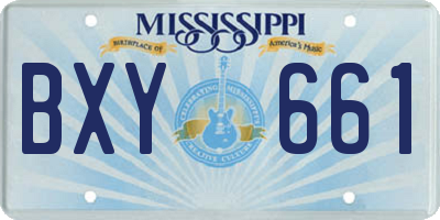 MS license plate BXY661