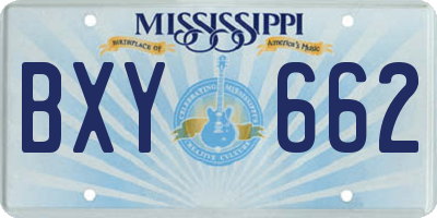 MS license plate BXY662