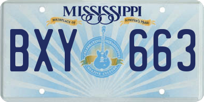 MS license plate BXY663