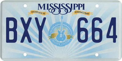 MS license plate BXY664