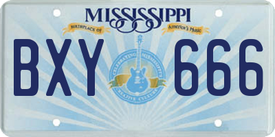 MS license plate BXY666