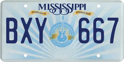 MS license plate BXY667