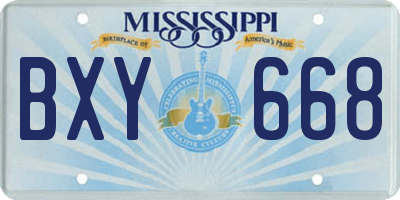 MS license plate BXY668