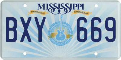 MS license plate BXY669