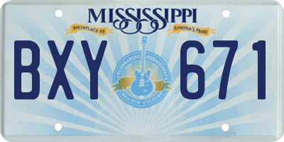 MS license plate BXY671