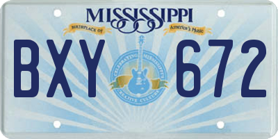 MS license plate BXY672