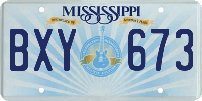 MS license plate BXY673
