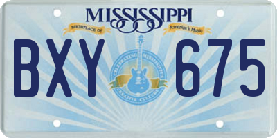 MS license plate BXY675