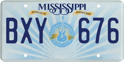 MS license plate BXY676