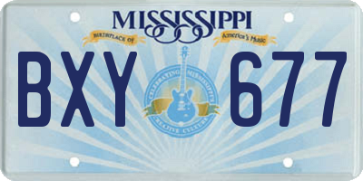 MS license plate BXY677