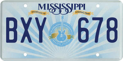 MS license plate BXY678