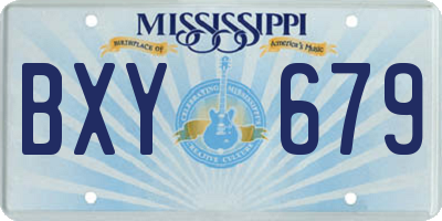 MS license plate BXY679