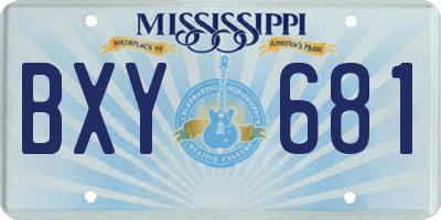 MS license plate BXY681