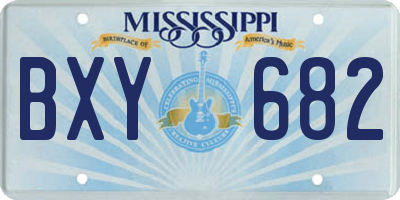 MS license plate BXY682