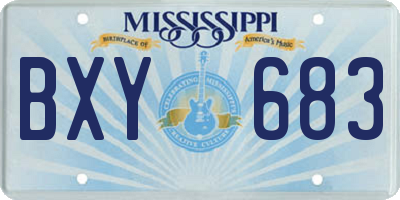 MS license plate BXY683