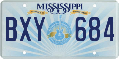 MS license plate BXY684