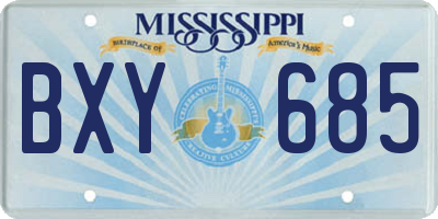 MS license plate BXY685