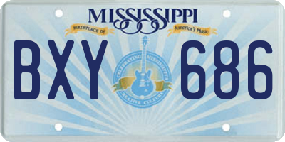 MS license plate BXY686