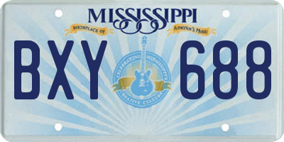 MS license plate BXY688