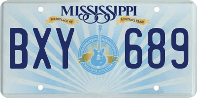 MS license plate BXY689