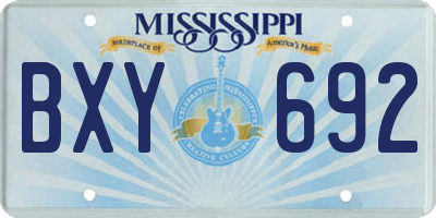MS license plate BXY692