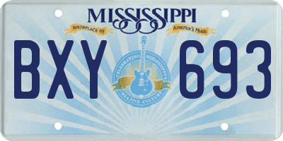 MS license plate BXY693