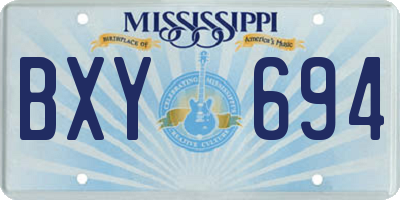 MS license plate BXY694