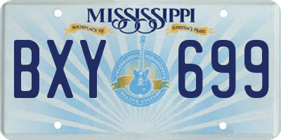 MS license plate BXY699