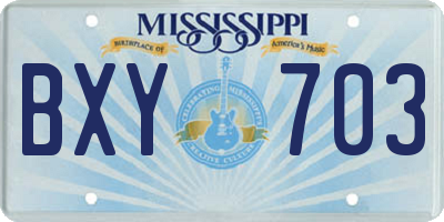 MS license plate BXY703