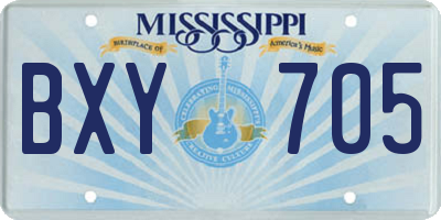 MS license plate BXY705