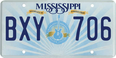 MS license plate BXY706