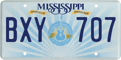 MS license plate BXY707