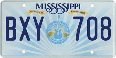 MS license plate BXY708