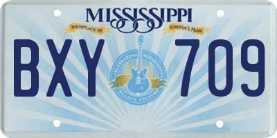 MS license plate BXY709
