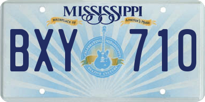 MS license plate BXY710