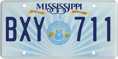 MS license plate BXY711