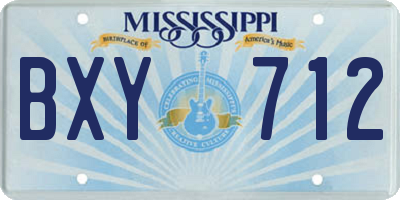 MS license plate BXY712