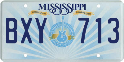 MS license plate BXY713