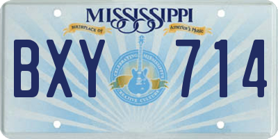 MS license plate BXY714