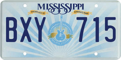 MS license plate BXY715